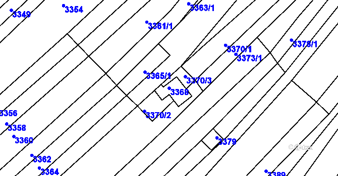Parcela st. 3368 v KÚ Bosonohy, Katastrální mapa