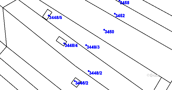 Parcela st. 3448/3 v KÚ Bosonohy, Katastrální mapa