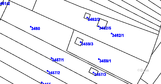 Parcela st. 3459/3 v KÚ Bosonohy, Katastrální mapa