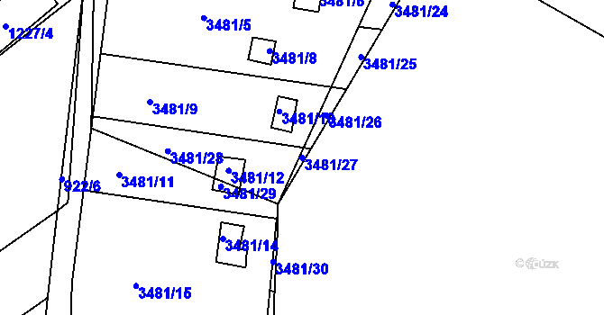 Parcela st. 3481/27 v KÚ Bosonohy, Katastrální mapa