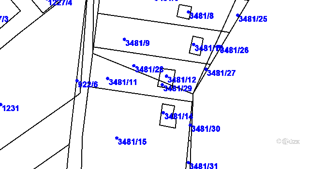 Parcela st. 3481/29 v KÚ Bosonohy, Katastrální mapa