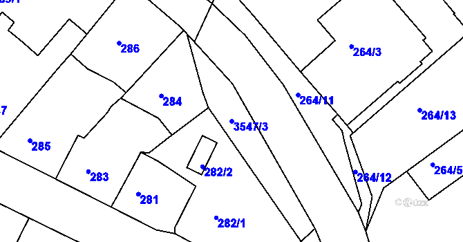 Parcela st. 3547/3 v KÚ Bosonohy, Katastrální mapa