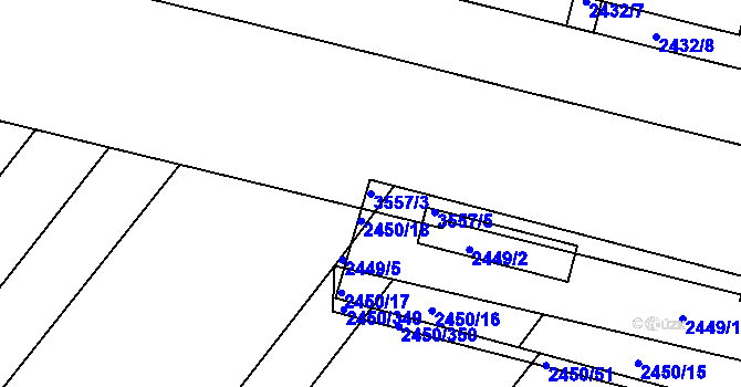 Parcela st. 3557/3 v KÚ Bosonohy, Katastrální mapa