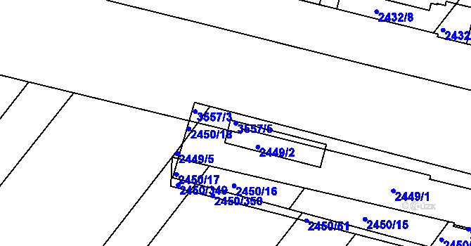 Parcela st. 3557/5 v KÚ Bosonohy, Katastrální mapa