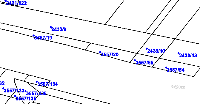 Parcela st. 3557/20 v KÚ Bosonohy, Katastrální mapa