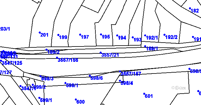 Parcela st. 3557/21 v KÚ Bosonohy, Katastrální mapa
