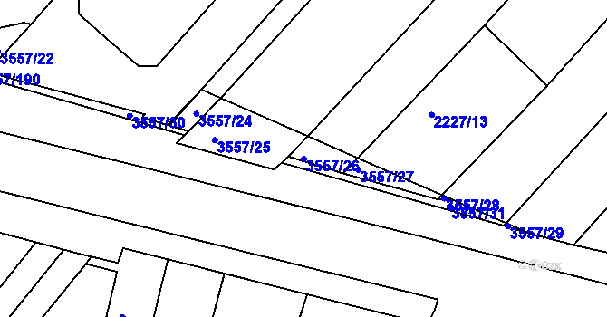 Parcela st. 3557/26 v KÚ Bosonohy, Katastrální mapa