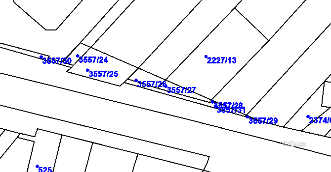 Parcela st. 3557/27 v KÚ Bosonohy, Katastrální mapa