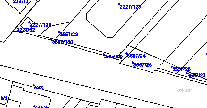 Parcela st. 3557/30 v KÚ Bosonohy, Katastrální mapa