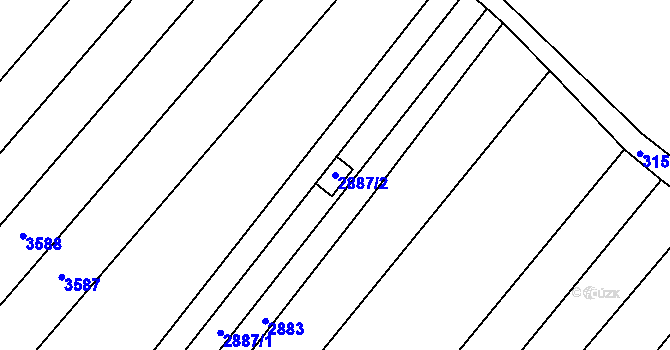 Parcela st. 2887/2 v KÚ Bosonohy, Katastrální mapa