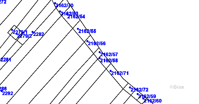 Parcela st. 2162/57 v KÚ Bosonohy, Katastrální mapa
