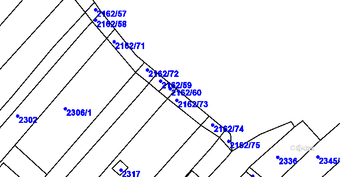 Parcela st. 2162/60 v KÚ Bosonohy, Katastrální mapa