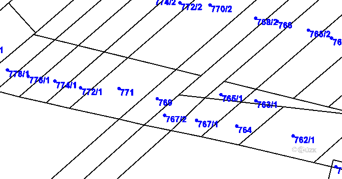 Parcela st. 768/1 v KÚ Bosonohy, Katastrální mapa