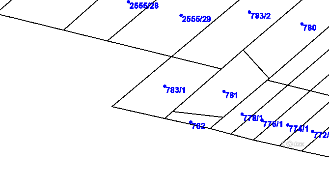 Parcela st. 783/1 v KÚ Bosonohy, Katastrální mapa