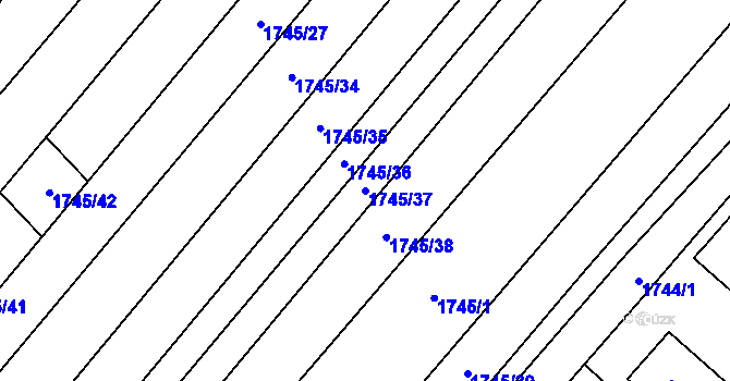 Parcela st. 1745/37 v KÚ Bosonohy, Katastrální mapa