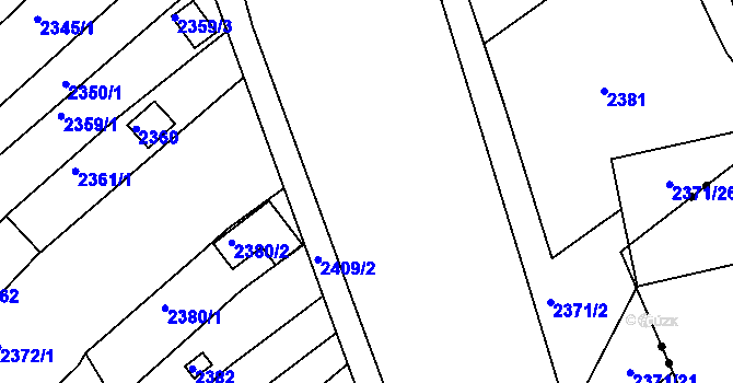 Parcela st. 2162/76 v KÚ Bosonohy, Katastrální mapa