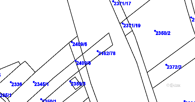 Parcela st. 2162/78 v KÚ Bosonohy, Katastrální mapa