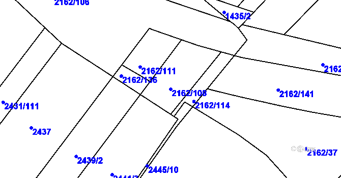 Parcela st. 2162/108 v KÚ Bosonohy, Katastrální mapa