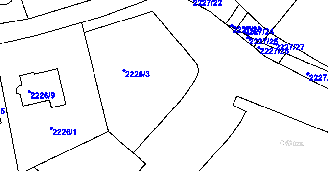 Parcela st. 2226/11 v KÚ Bosonohy, Katastrální mapa