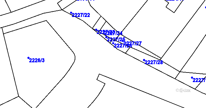 Parcela st. 2226/13 v KÚ Bosonohy, Katastrální mapa