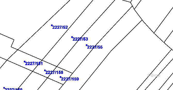 Parcela st. 2227/55 v KÚ Bosonohy, Katastrální mapa