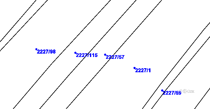 Parcela st. 2227/57 v KÚ Bosonohy, Katastrální mapa