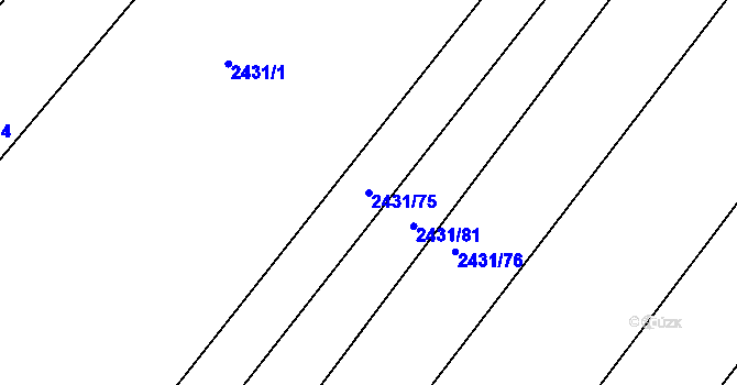 Parcela st. 2431/75 v KÚ Bosonohy, Katastrální mapa