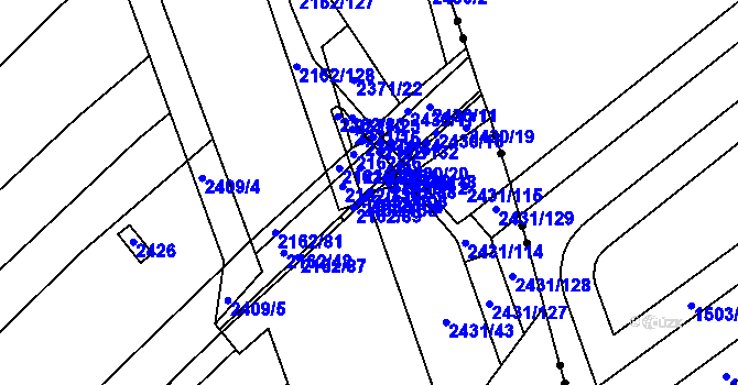 Parcela st. 2431/108 v KÚ Bosonohy, Katastrální mapa