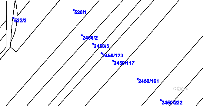Parcela st. 2450/123 v KÚ Bosonohy, Katastrální mapa