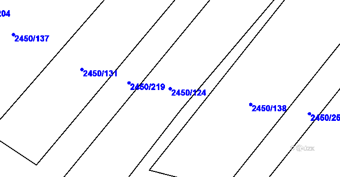 Parcela st. 2450/124 v KÚ Bosonohy, Katastrální mapa