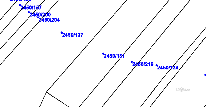 Parcela st. 2450/131 v KÚ Bosonohy, Katastrální mapa