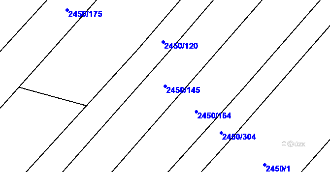 Parcela st. 2450/145 v KÚ Bosonohy, Katastrální mapa