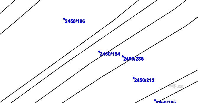 Parcela st. 2450/154 v KÚ Bosonohy, Katastrální mapa