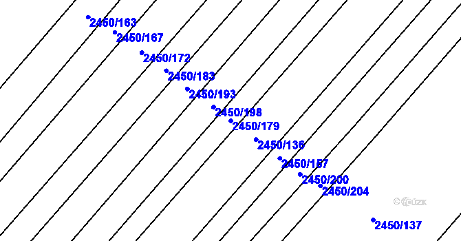 Parcela st. 2450/179 v KÚ Bosonohy, Katastrální mapa