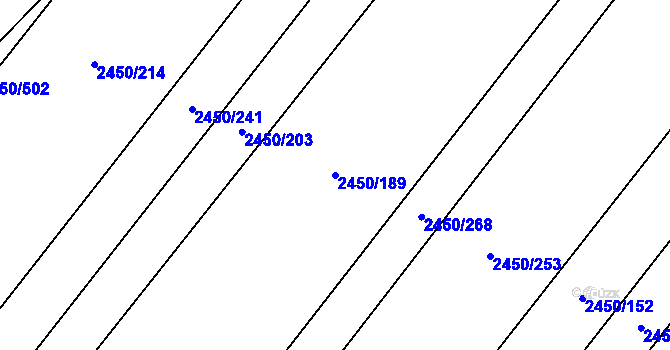 Parcela st. 2450/189 v KÚ Bosonohy, Katastrální mapa