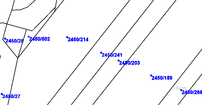 Parcela st. 2450/241 v KÚ Bosonohy, Katastrální mapa