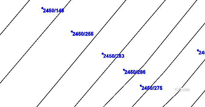 Parcela st. 2450/283 v KÚ Bosonohy, Katastrální mapa