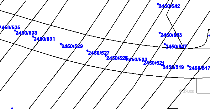 Parcela st. 2450/288 v KÚ Bosonohy, Katastrální mapa