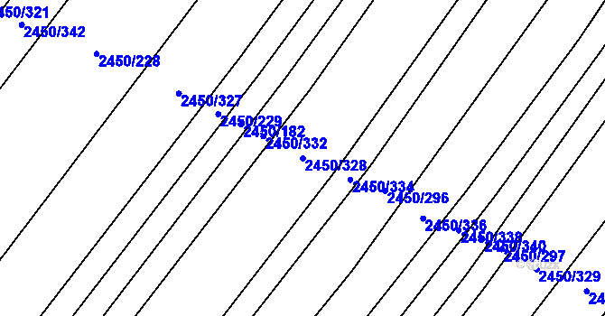 Parcela st. 2450/328 v KÚ Bosonohy, Katastrální mapa