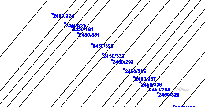Parcela st. 2450/333 v KÚ Bosonohy, Katastrální mapa