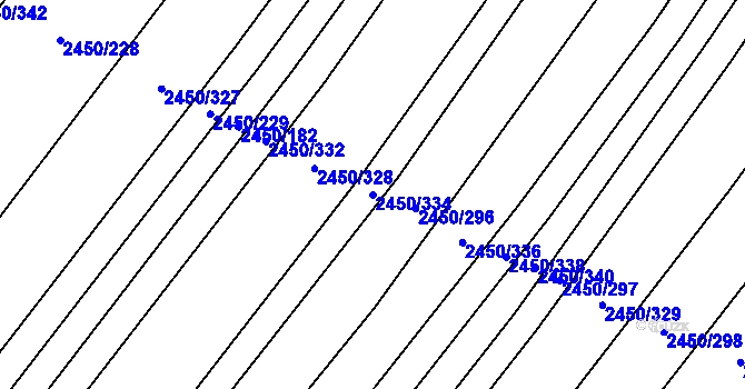 Parcela st. 2450/334 v KÚ Bosonohy, Katastrální mapa