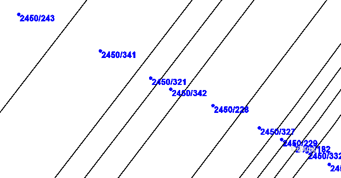 Parcela st. 2450/342 v KÚ Bosonohy, Katastrální mapa