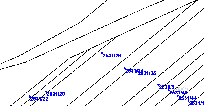 Parcela st. 2531/29 v KÚ Bosonohy, Katastrální mapa