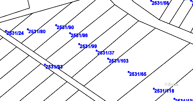 Parcela st. 2531/37 v KÚ Bosonohy, Katastrální mapa
