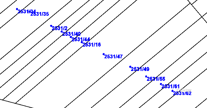 Parcela st. 2531/47 v KÚ Bosonohy, Katastrální mapa