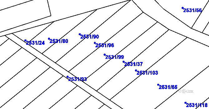 Parcela st. 2531/99 v KÚ Bosonohy, Katastrální mapa