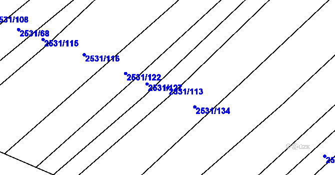 Parcela st. 2531/113 v KÚ Bosonohy, Katastrální mapa