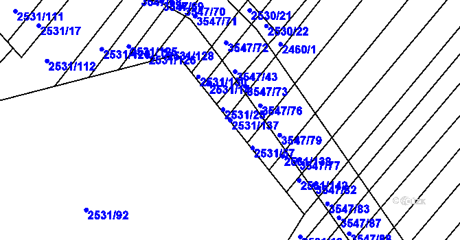 Parcela st. 2531/137 v KÚ Bosonohy, Katastrální mapa
