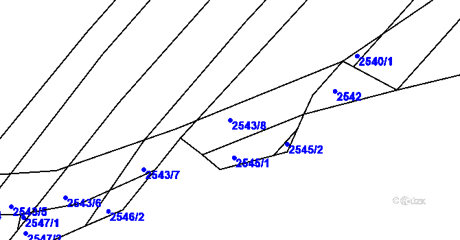 Parcela st. 2543/8 v KÚ Bosonohy, Katastrální mapa