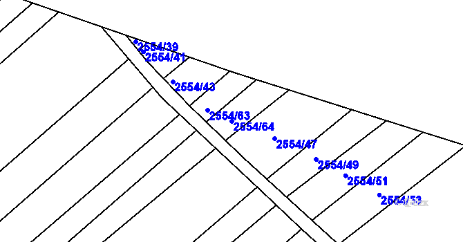 Parcela st. 2554/64 v KÚ Bosonohy, Katastrální mapa